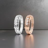 Alternate Emerald Cut Design Silver Bracelet | Zeya Luxe Jewels