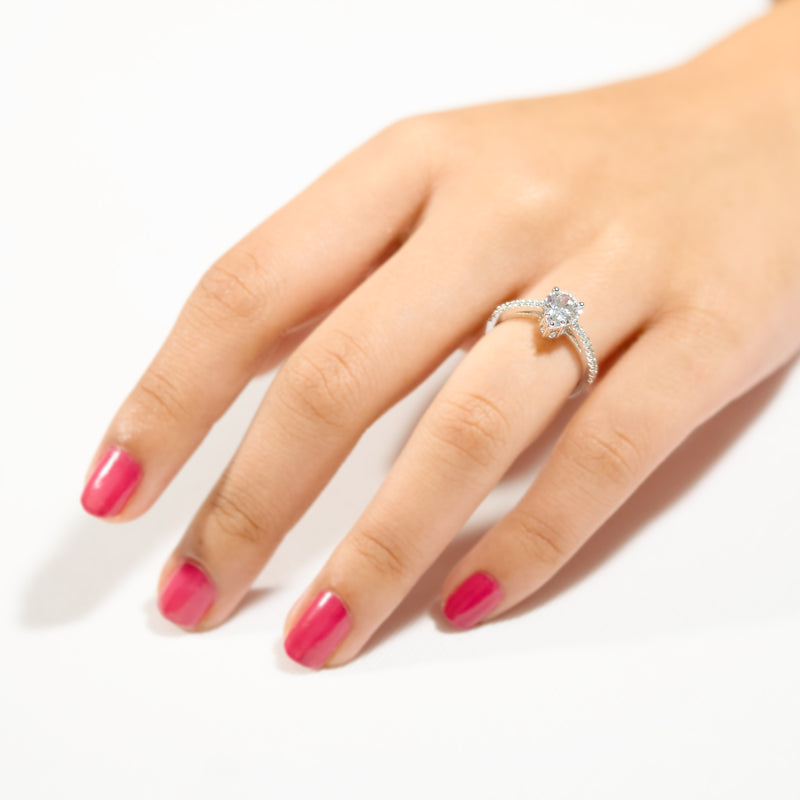 Pear Cut Silver Ring | Zeya Luxe Jewels