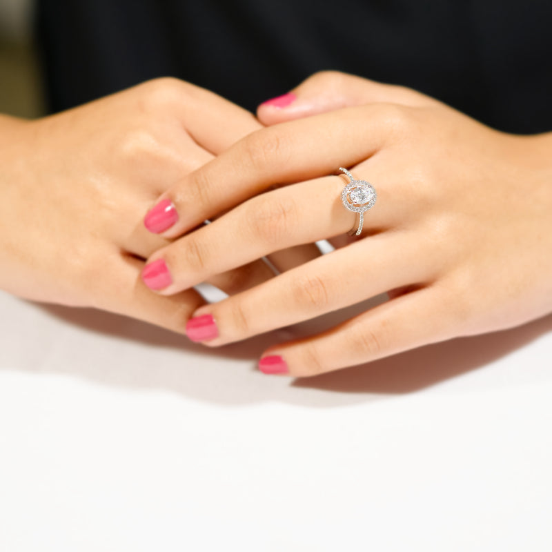 Oval Stud Silver Ring | Zeya Luxe Jewels