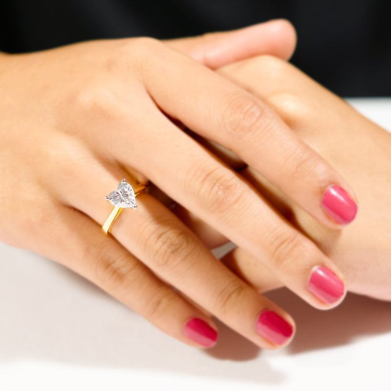 Heart Stud Silver Ring | Zeya Luxe Jewels