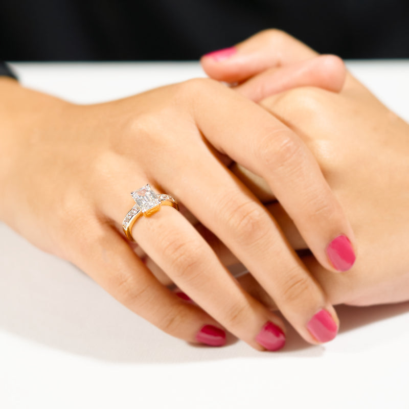Classic Radiant Cut Silver Ring | Zeya Luxe Jewels
