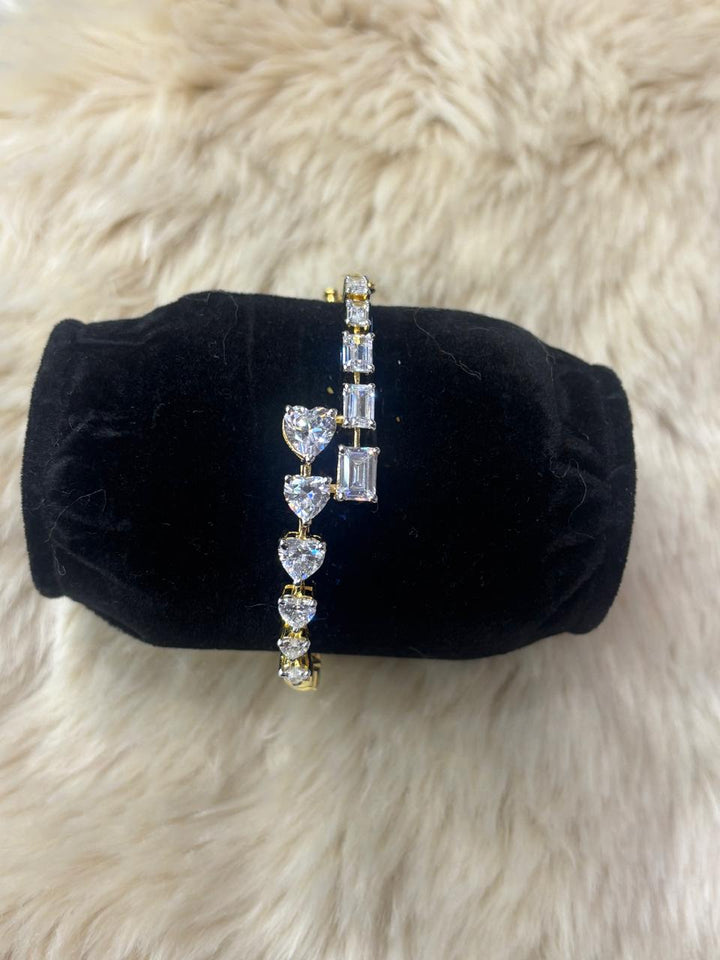 Hear and emerald cut bracelet