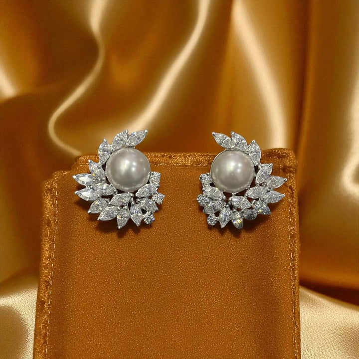 Stud with moti earrings