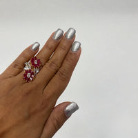 Alternate Flower Silver Ring | Zeya Luxe Jewels