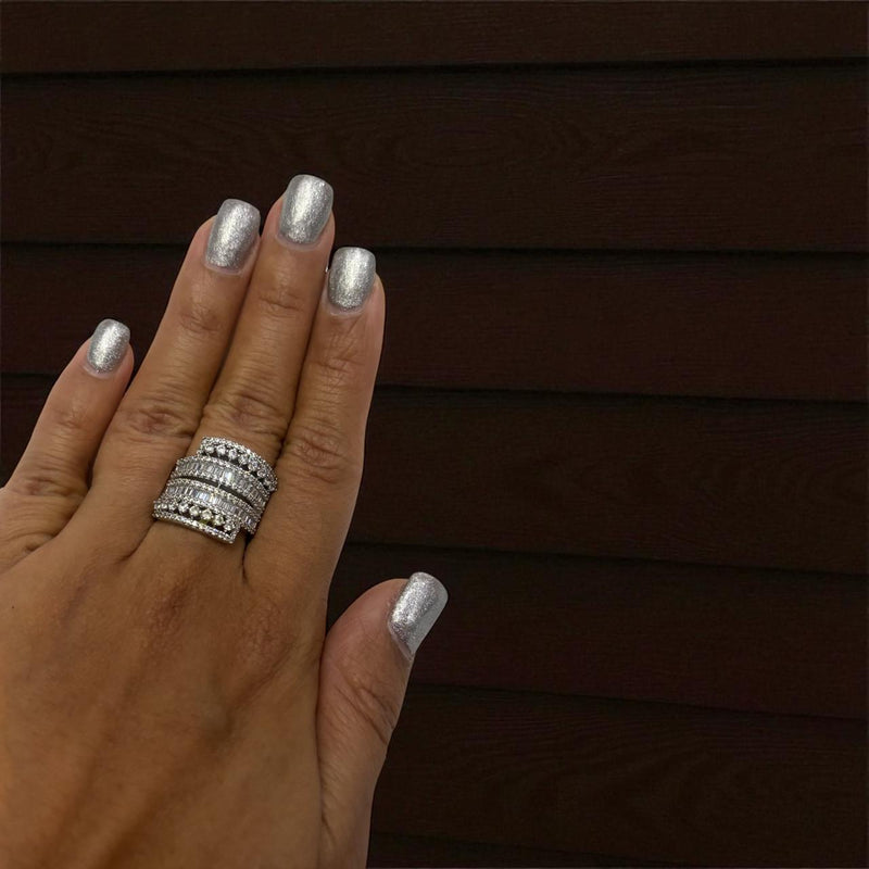Dare to Sparkle Silver Ring | Zeya Luxe Jewels