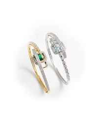 Overlapping Gemstone Silver Bracelet | Zeya Luxe Jewels