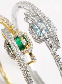 Overlapping Gemstone Silver Bracelet | Zeya Luxe Jewels
