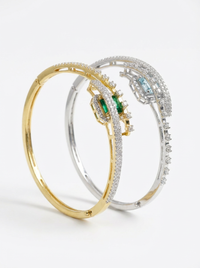 Circular Design Gemstone Silver Bracelet | Zeya Luxe Jewels