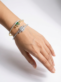 Overlapping Gemstone Silver Bracelet | Zeya Luxe Jewels