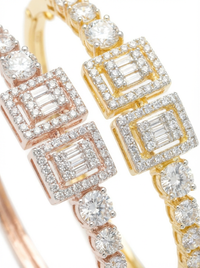 Square & Round Combination Silver Bracelet | Zeya Luxe Jewels