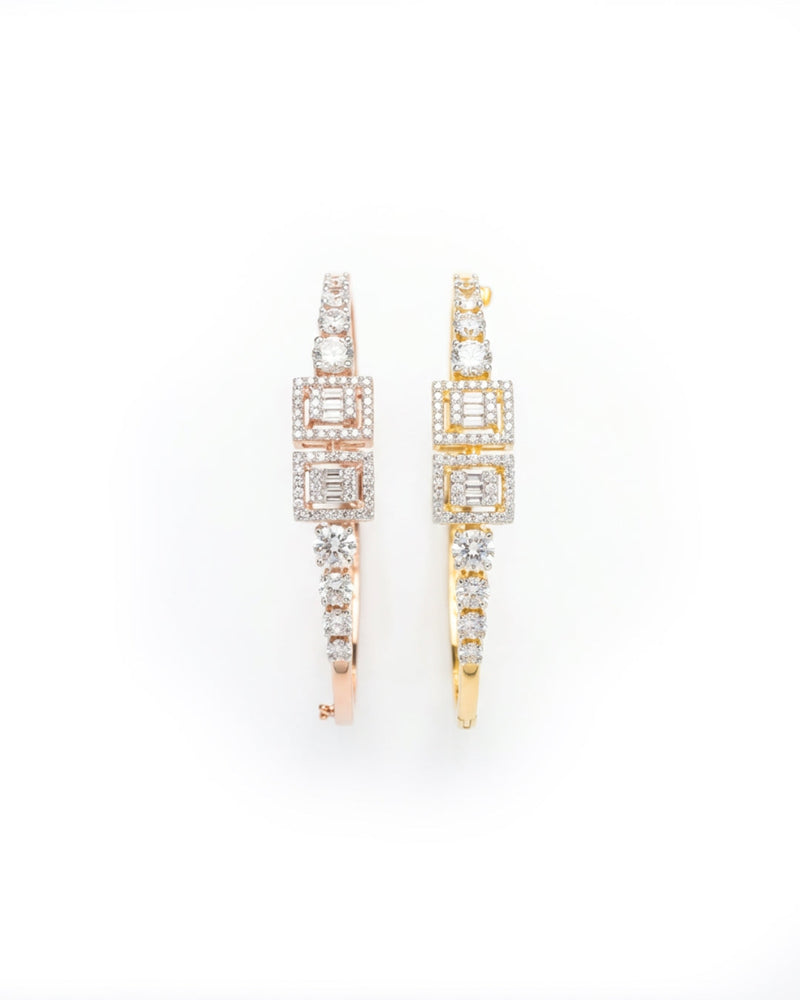 Square & Round Combination Silver Bracelet | Zeya Luxe Jewels
