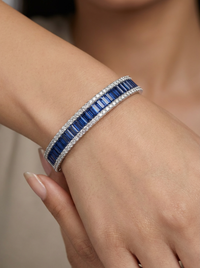 Square & Round Combination Silver Bracelet | Zeya Luxe Jewels