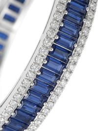 Royal Blue Gemstone Silver Bracelet | Zeya Luxe Jewels