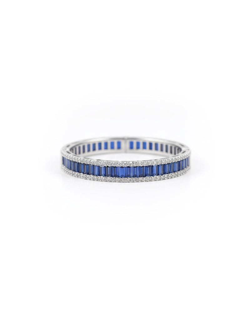 Royal Blue Gemstone Silver Bracelet | Zeya Luxe Jewels