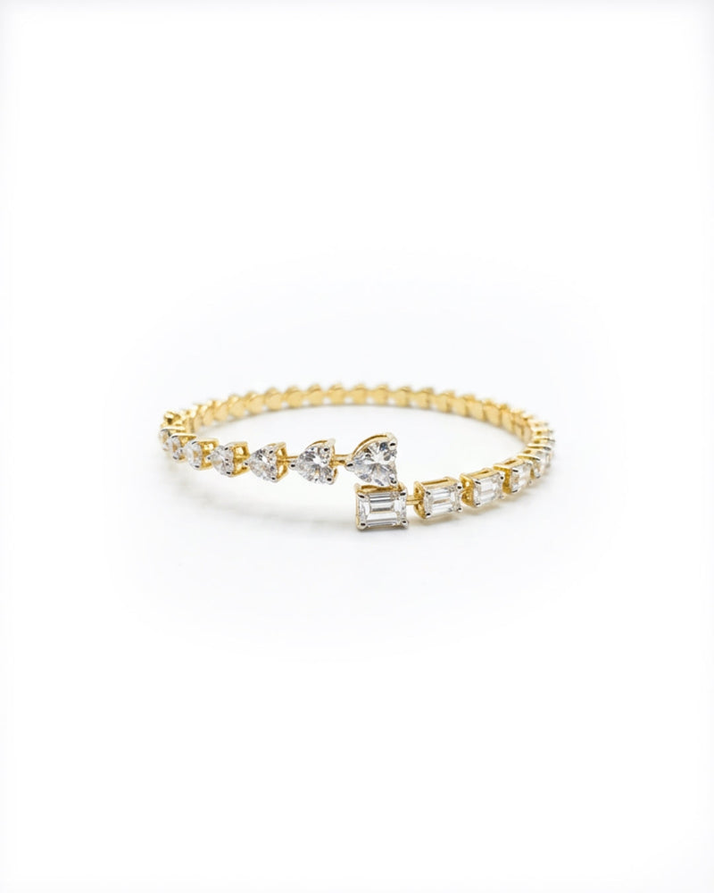 Heart Gemstone Silver Bracelet | Zeya Luxe Jewels