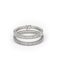 Emerald Cut Gemstone Silver Bracelet | Zeya Luxe Jewels