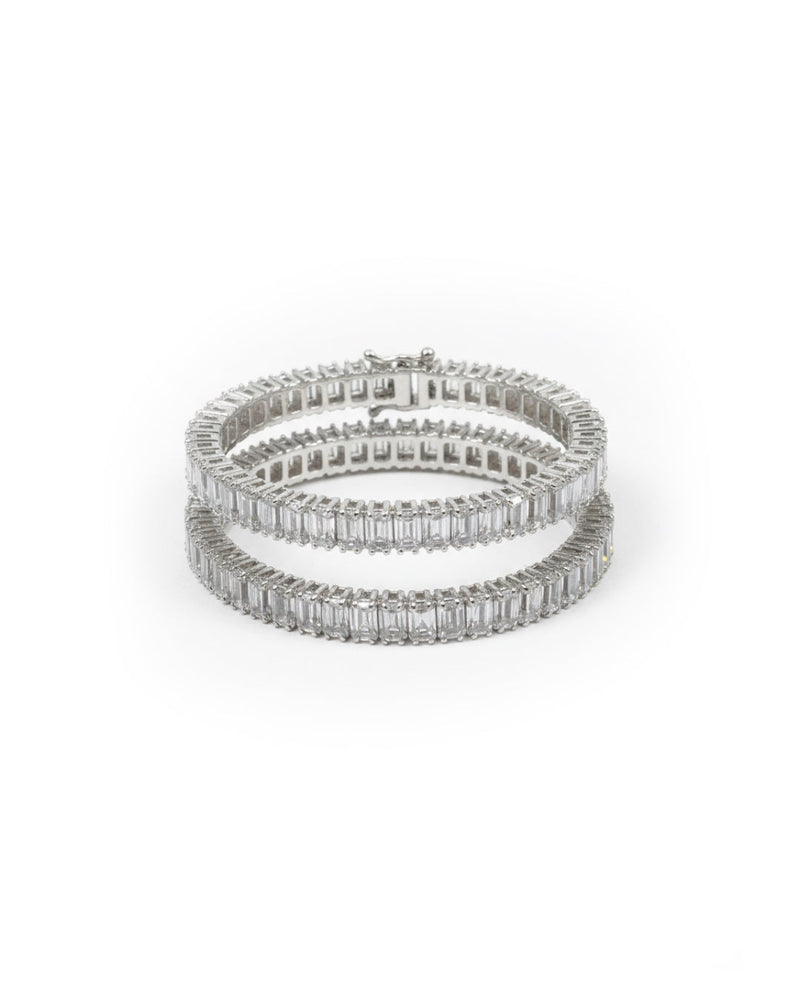 Emerald Cut Gemstone Silver Bracelet | Zeya Luxe Jewels