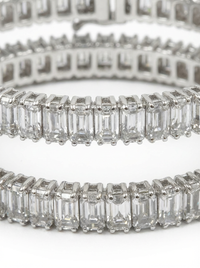 Emerald Cut Gemstone Silver Bracelet | Zeya Luxe Jewels