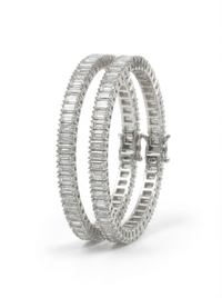 Emerald Cut Gemstone Silver Bracelet | Zeya Luxe Jewels