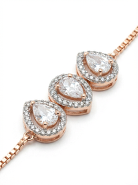 Pear Shaped Adjustable Silver Bracelet | Zeya Luxe Jewels