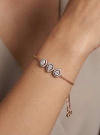 Pear Shaped Adjustable Silver Bracelet | Zeya Luxe Jewels