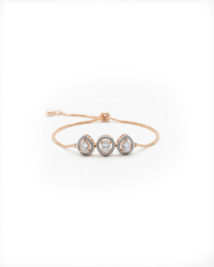 Pear Shaped Adjustable Silver Bracelet | Zeya Luxe Jewels