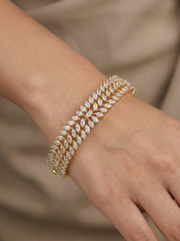 Princess Double Layered Silver Bracelet | Zeya Luxe Jewels