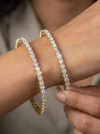 50 Cent Gemstone Silver Bangle | Zeya Luxe Jewels