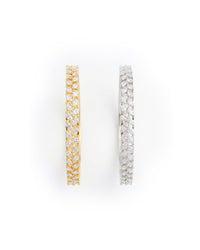 Leaf Design Silver Bangle | Zeya Luxe Jewels