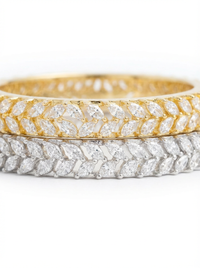 Leaf Design Silver Bangle | Zeya Luxe Jewels