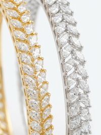 Leaf Design Silver Bangle | Zeya Luxe Jewels