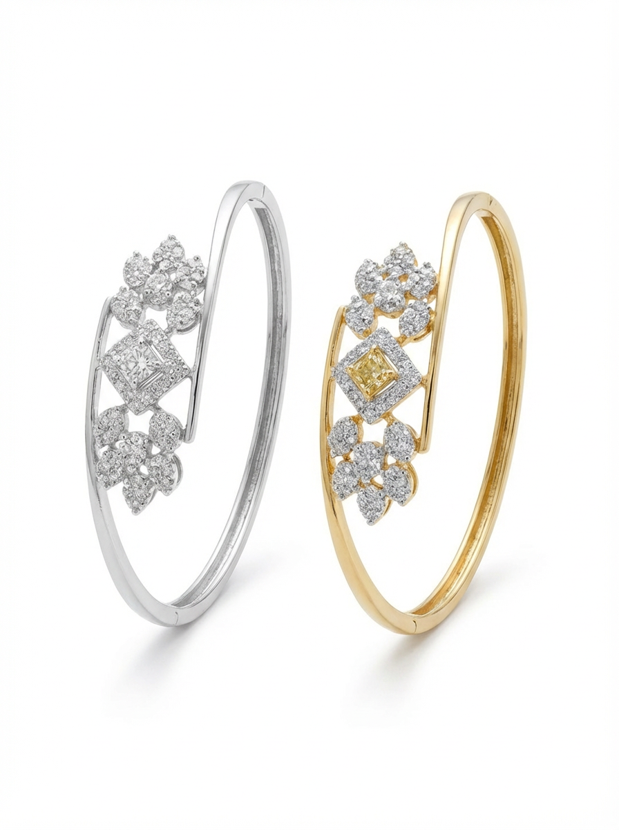 2flower with diamond bracelet