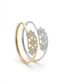 Twin Flower Diamond Silver Bracelet | Zeya Luxe Jewels