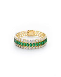 Classic Emerald Silver Bracelet | Zeya Luxe Jewels