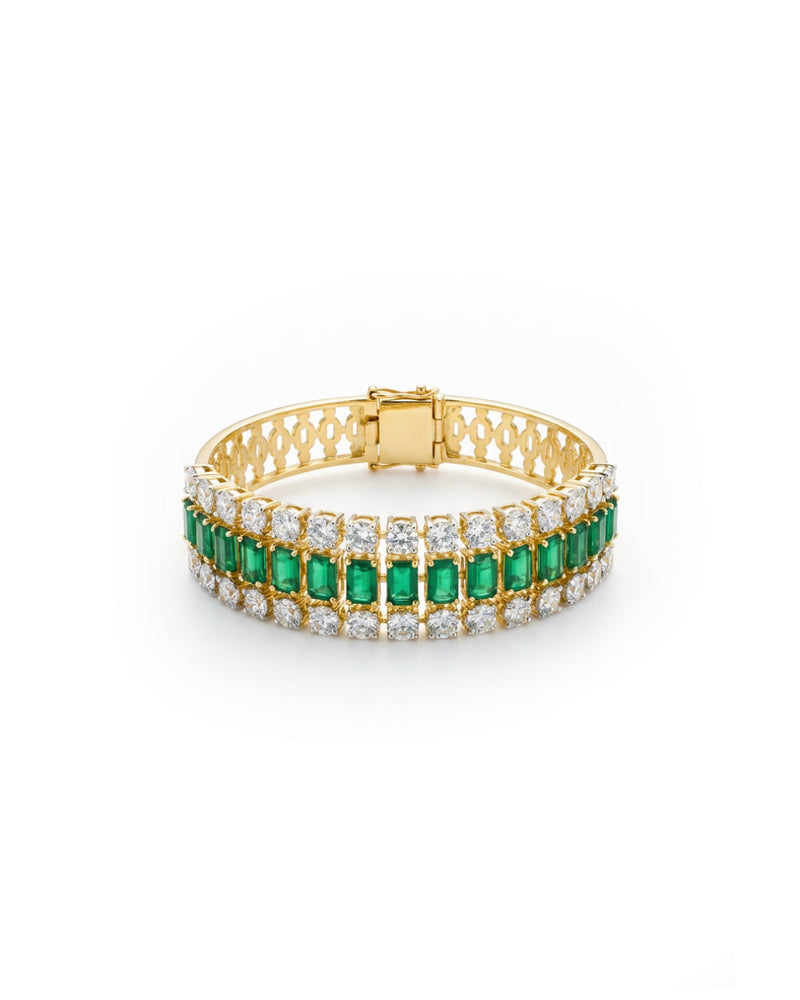 Classic Emerald Silver Bracelet | Zeya Luxe Jewels
