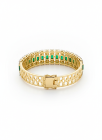Classic Emerald Silver Bracelet | Zeya Luxe Jewels