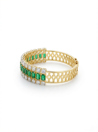 Classic Emerald Silver Bracelet | Zeya Luxe Jewels