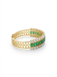 Classic Emerald Silver Bracelet | Zeya Luxe Jewels