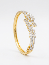 Flower & Leaf Silver Bracelet | Zeya Luxe Jewels