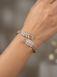 Classic Emerald Silver Bracelet | Zeya Luxe Jewels