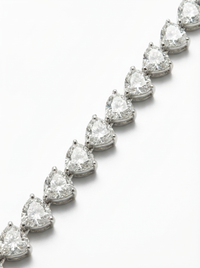 Heart Tennis Silver Bracelet | Zeya Luxe Jewels