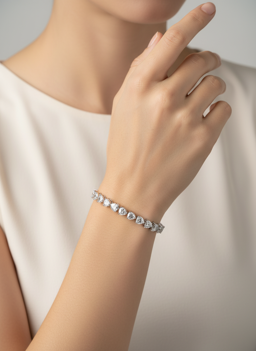 Heart Tennis Bracelet