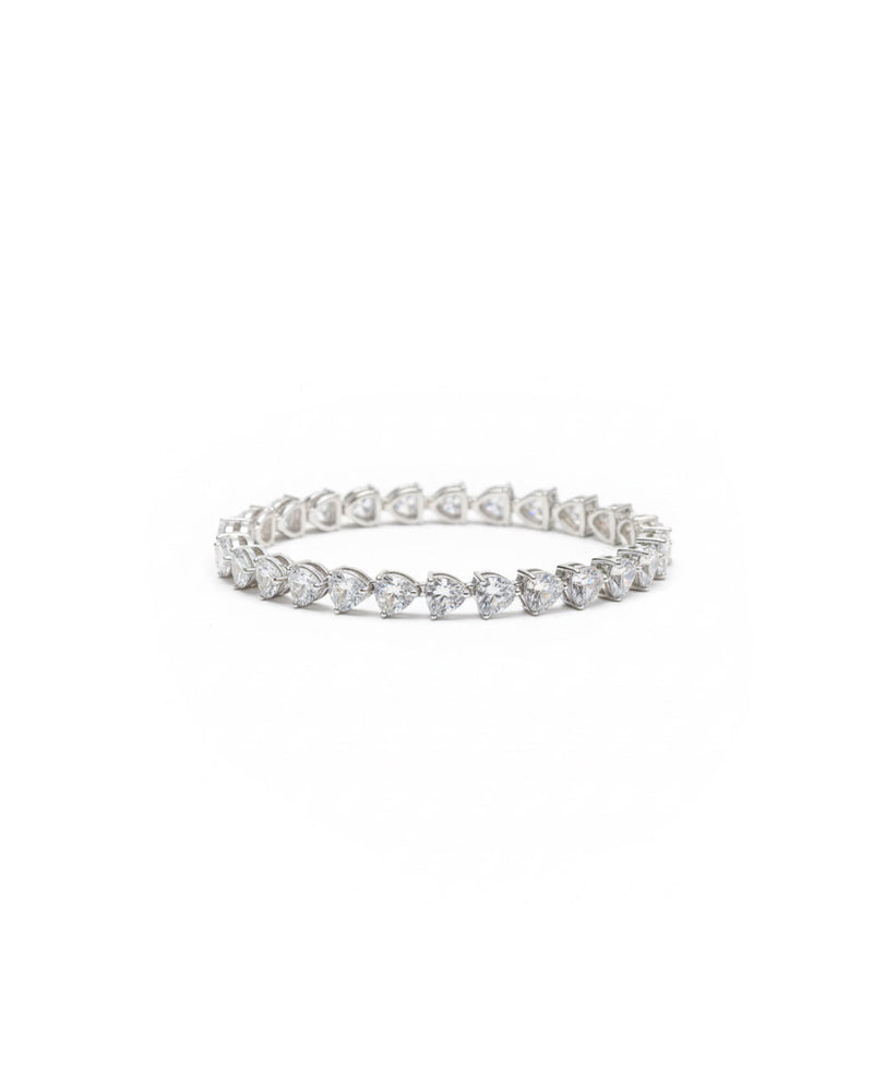 Heart Tennis Silver Bracelet | Zeya Luxe Jewels
