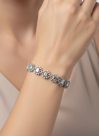 Emerald Radiant Tennis Silver Bracelet | Zeya Luxe Jewels