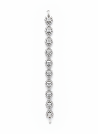 Emerald Radiant Tennis Silver Bracelet | Zeya Luxe Jewels