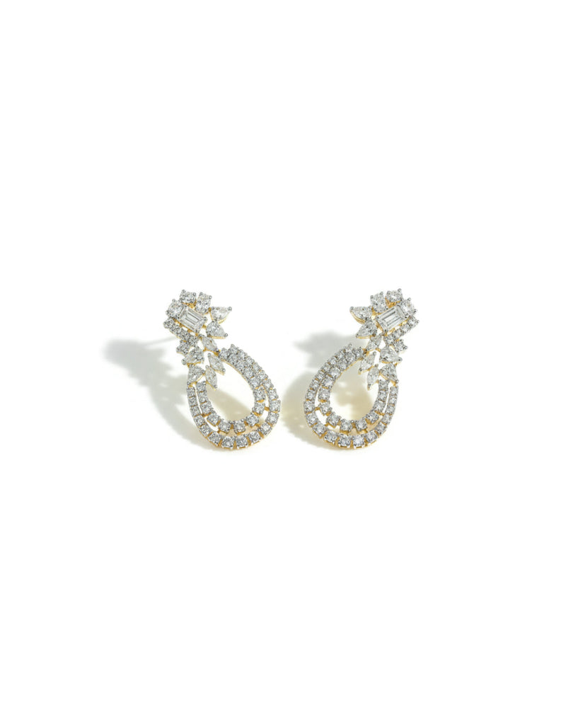 Gemstone Dangler Silver Earrings | Zeya Luxe Jewels