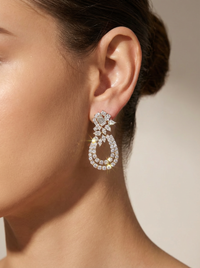 Gemstone Dangler Silver Earrings | Zeya Luxe Jewels
