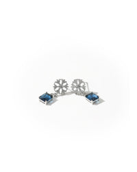 Blue Gemstone Dangler Silver Earrings | Zeya Luxe Jewels