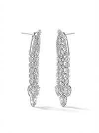 Long Flowy Dangler Silver Earrings | Zeya Luxe Jewels