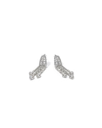 Long Flowy Dangler Silver Earrings | Zeya Luxe Jewels